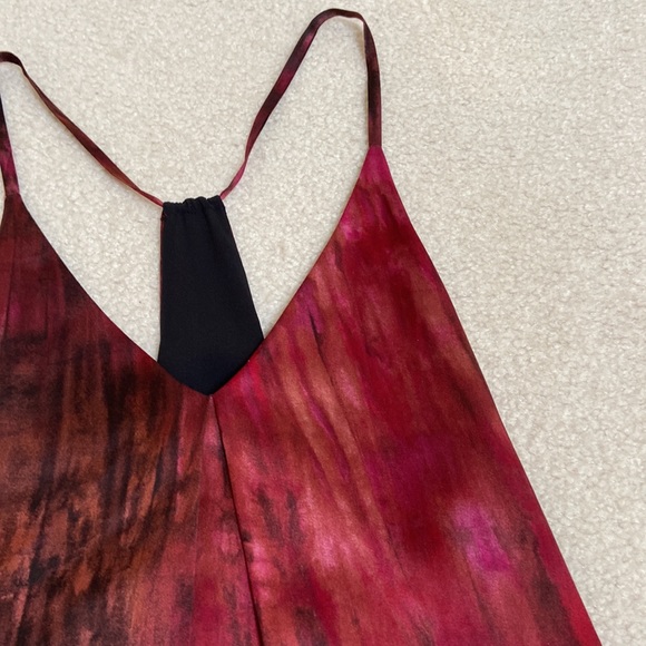 Alice + Olivia Tie Dye Red Silk Slip Dress - Picture 4 of 9